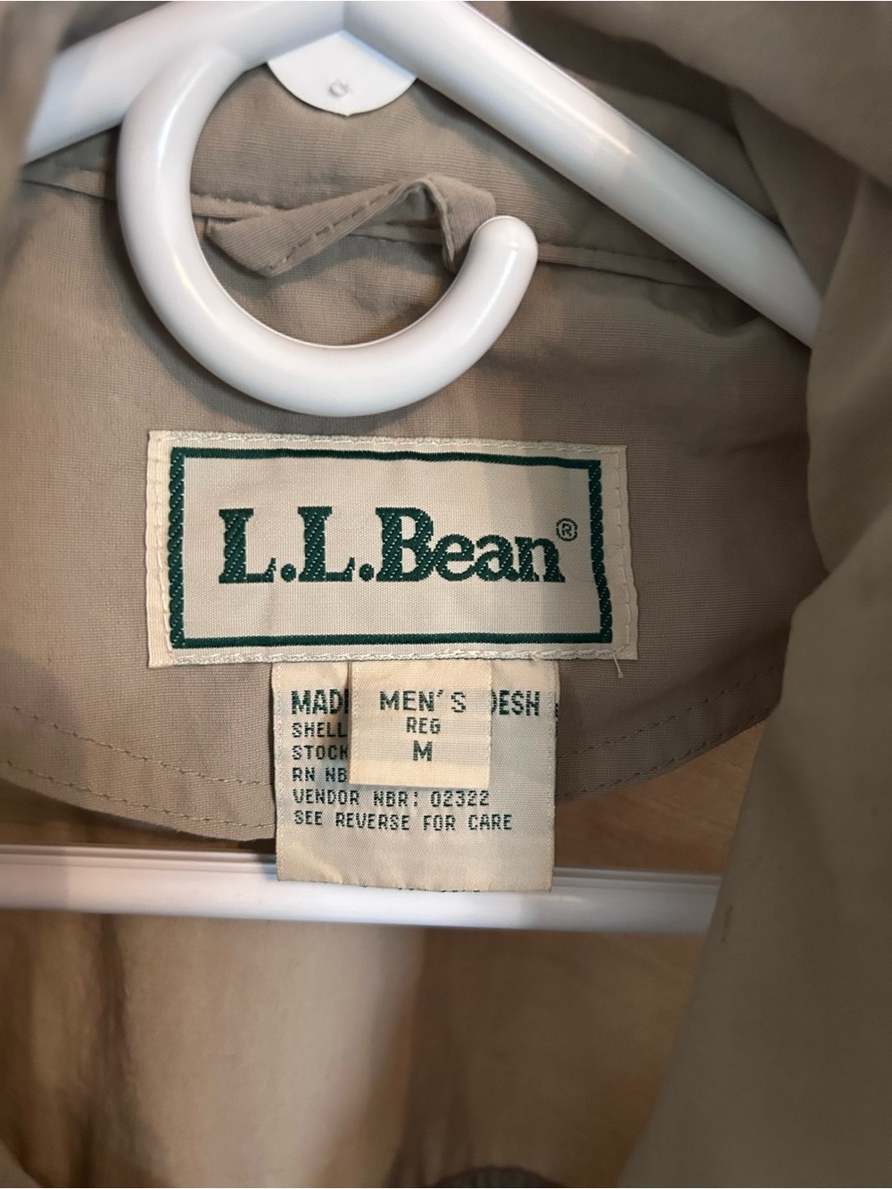 LL Bean Outdoors Field Jacket Mens Khaki Nylon Full Zip Multi Pocket Size Medium - Picture 5 of 10
